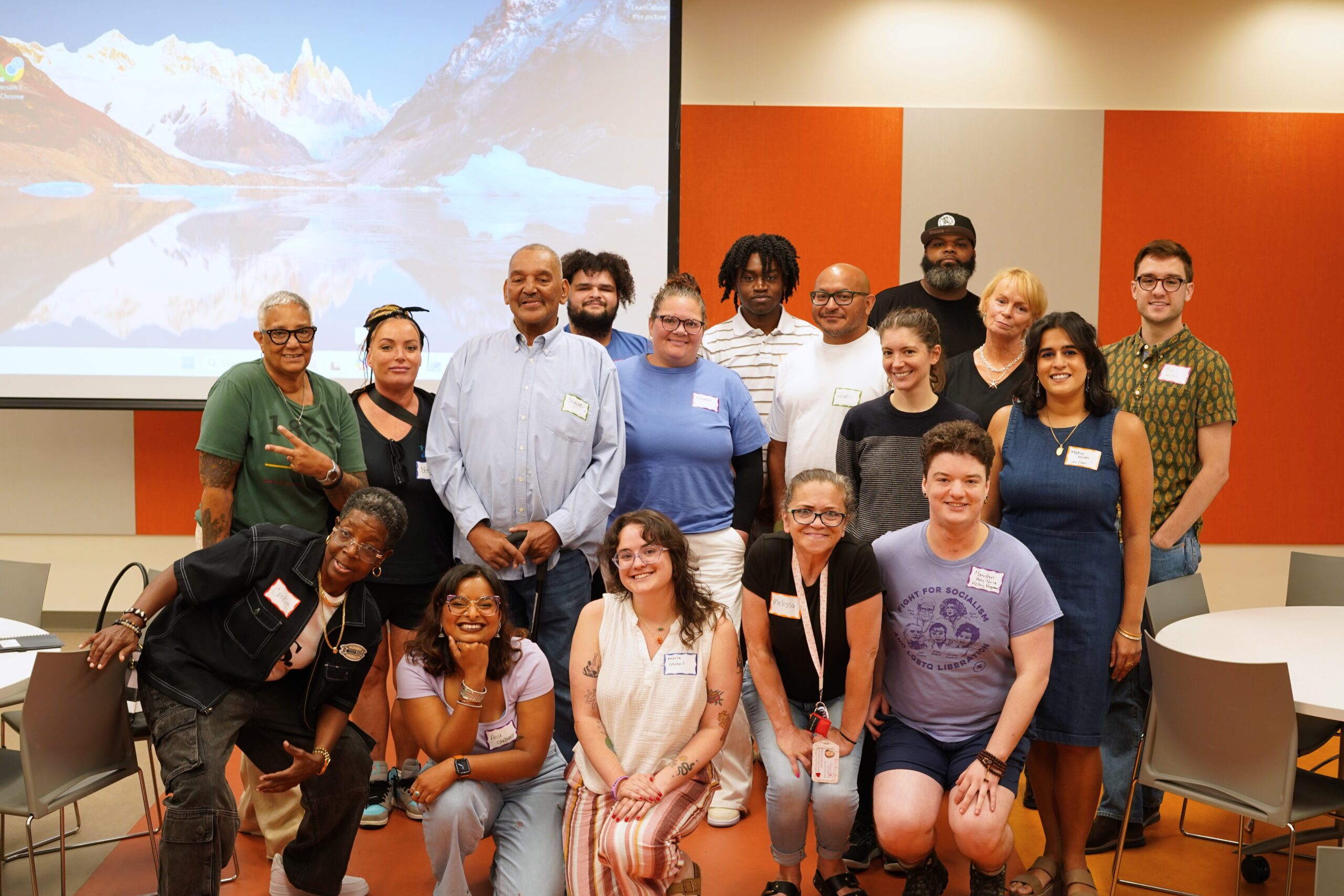 Photo of a diverse group of people at a MAHRWC harm reduction training